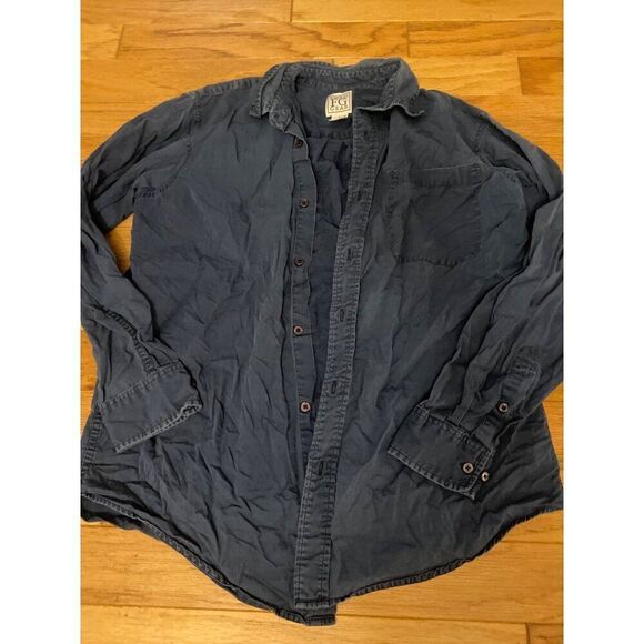 Field Gear Men's dark blue Long Sleeve Cotton Button-Up collared relaxed Shirt M - Picture 1 of 8